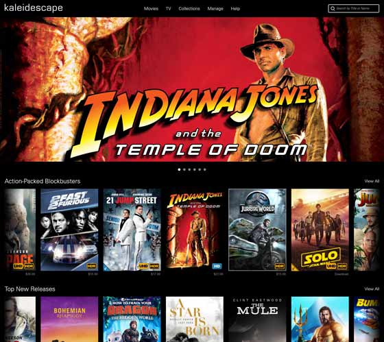 Kaleidescape different movies category section