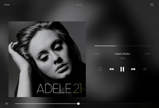 song of Adele radio playing at 1:20 min